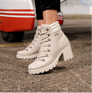 PEGADA BOTTE POUR FEMME EN CUIR BLANC CASSÉ